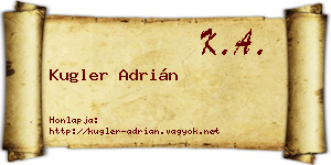Kugler Adrián névjegykártya
