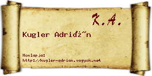 Kugler Adrián névjegykártya